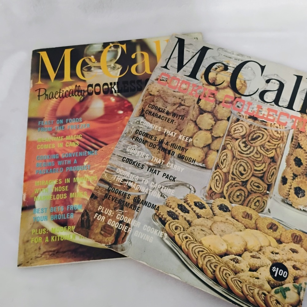 2 Vintage 60s McCall's Recipe Cookbook Cookie Collection Paperback Retro Decor‎